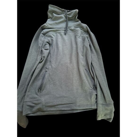 UNDER ARMOUR LOOSE Women Small Black Cowl Neck Long‎ Sleeve Thumb Holes Pullover - Picture 1 of 2